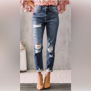 Buckle Jeans Willow & Root Ultra High Rise Cropped Stretch Mom Fit Jean